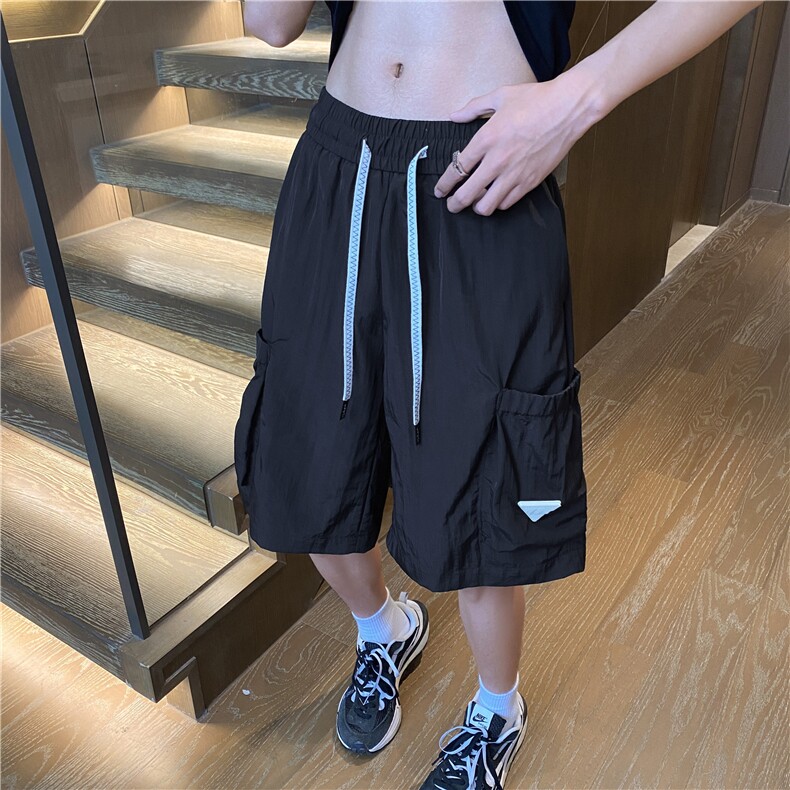 抖音品质夏季新款潮流冰丝透气宽松短裤B315-K24146-特p30控58,男装牛仔裤,电商B315