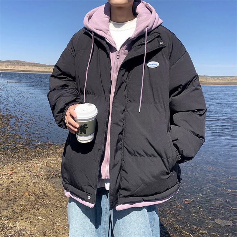 冬季假两件服男外套2023新款韩版百搭宽松连帽衣W6032-P92,男装棉衣,星座512-3