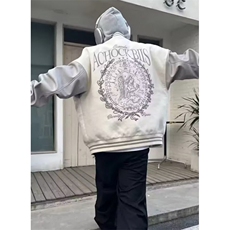 高街撞色字母刺绣棒球服男女秋冬加棉加厚保暖外套JPN05，男装棉衣，星座1116A（原606A-3）