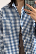 潮流格子衬衫港风情侣装穿搭宽松休闲长袖衬衣CS067-P40，男装衬衫，星座301C-5