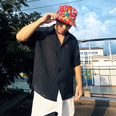 DC02男士短袖棉麻亚麻衬衫透气舒适面料凉爽透气衬衣慵懒风学院风，男装T恤，星座115A-2