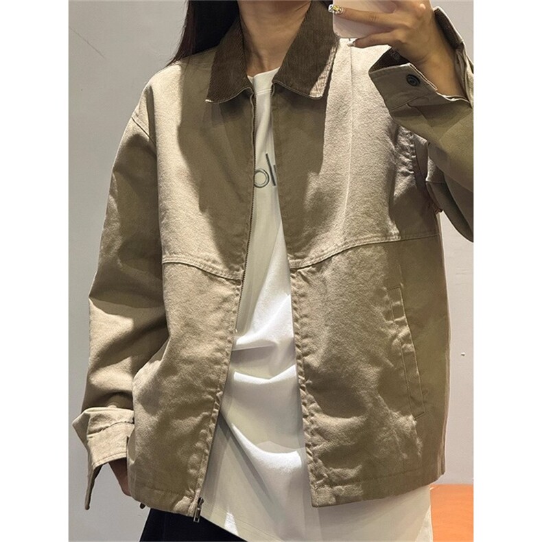 特律工装夹克男秋季美式复古翻领棒球服巴恩风外套JHt19，男装夹克，星座1116A（原606A-3）