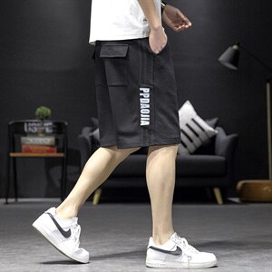 2021夏季沙发墙日系大码男条纹运动字母印花休闲卫裤短裤K691-P40