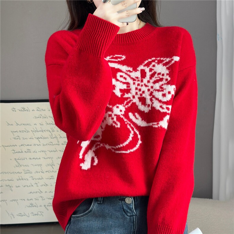 2025年秋季时尚百搭通勤简约休闲羊毛衫，女装羊毛衫，佰米娇羊绒