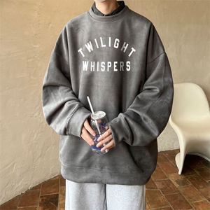 早秋~2024秋冬新款男士麂皮绒圆领卫衣字母印花长袖WYJP111特P35图片