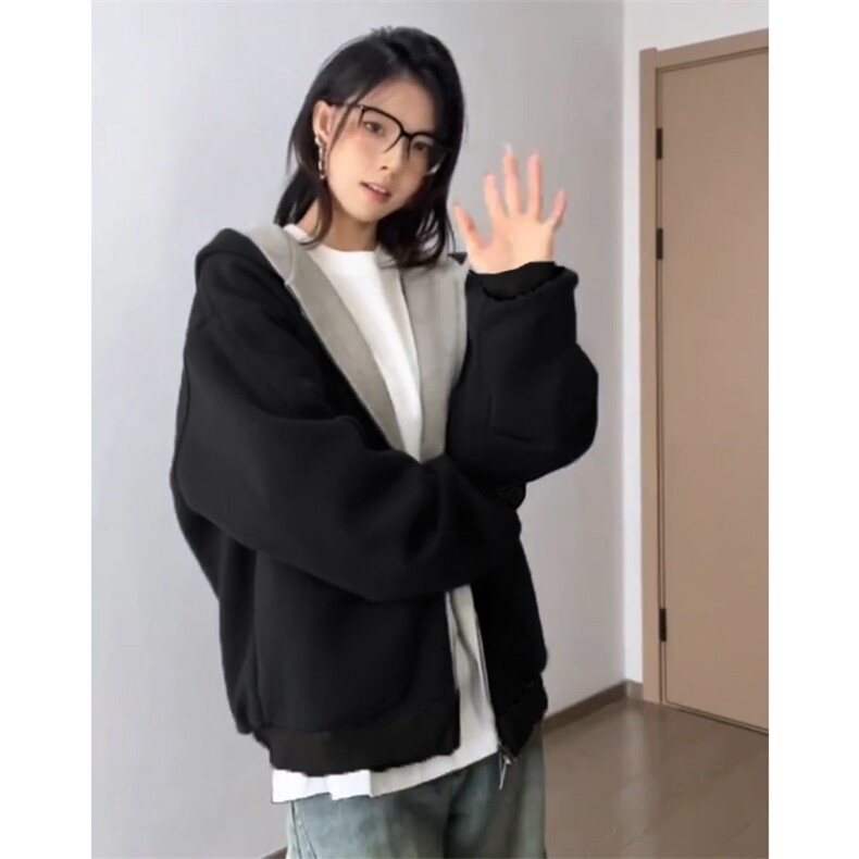 网图慎用重磅拼色开衫卫衣男女加大码L-4XLP55元，5XL-8XLP65元,男装卫衣,钱塘717(原712)