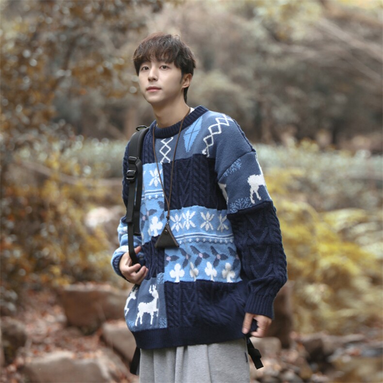 cityboy！内搭圣诞毛衣男士线衣男拼接针织衫男XH08-P70,男装针织衫/毛衣,电商B367