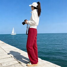 时尚洋气减龄套装女春新款韩版修身显瘦立领短款卫衣阔腿裤两件套图片