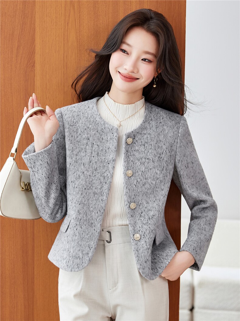 《档口现货》2026秋装新款气质毛感修身短外套西装小个子女,女装短外套,苗苗