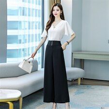 阔腿裤套装2021夏装新款女装韩版时尚气质时髦洋两件套日韩，女装套装/套裙，丽美静依