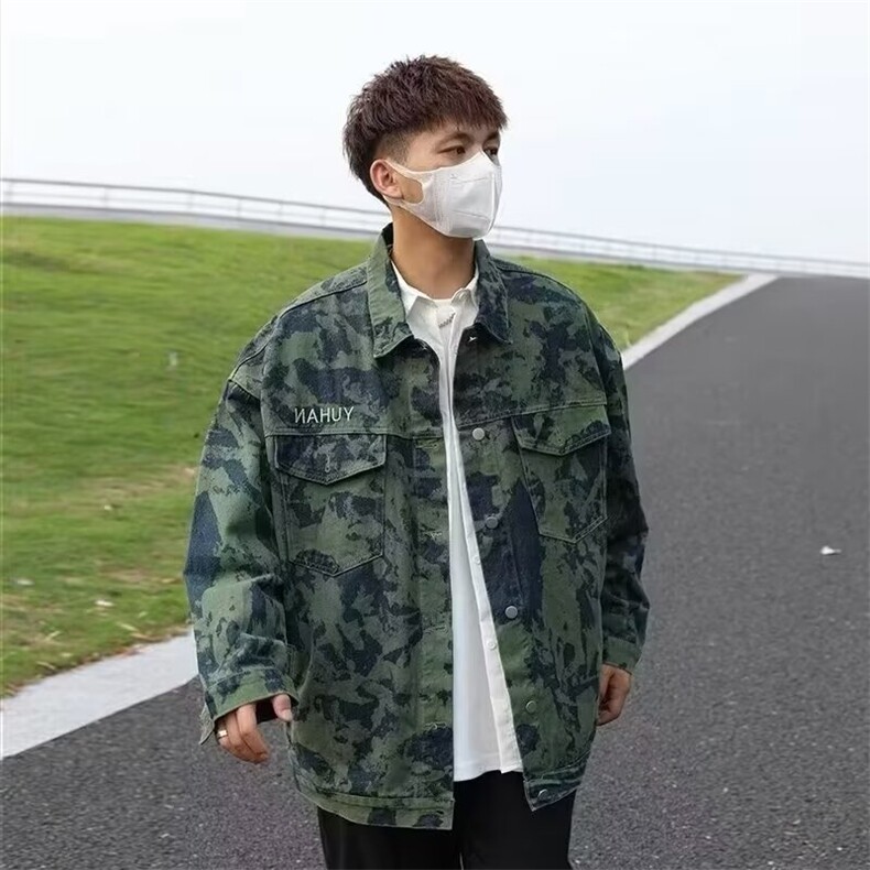 1506-1/JY80601/P44扎染做旧复古in韩版春秋休闲百搭工装牛仔夹克,男装夹克,星座1506-1