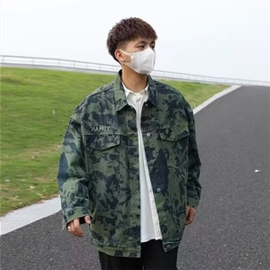 1506-1/JY80601/P44扎染做旧复古in韩版春秋休闲百搭工装牛仔夹克图片