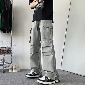 夏款男工装裤大口袋冰丝抽绳长裤冲锋裤h0537 P43图片