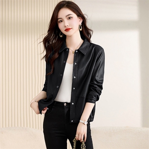 休闲小皮衣外套女短款2023年春秋季新款小个子显瘦机车PU皮衣外套图片