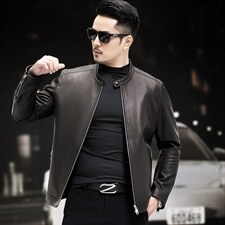 WL1825-1秋冬新款男士山羊皮夹克皮衣男韩版机车男装P780，男装皮衣，电商B360