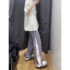 美式高街 hiphop速干拼接运动微喇休闲裤货号K2315P45图片
