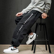 2021秋季新日系大码男工装直筒印花束脚宽松九分休闲裤K2025-P45，男装休闲裤，电商A001