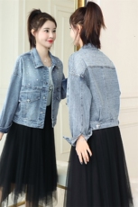 重工烫钻牛仔外套女2025春秋款带钻满钻高级欧货上衣时尚宽松潮，女装短外套，臻衣坊