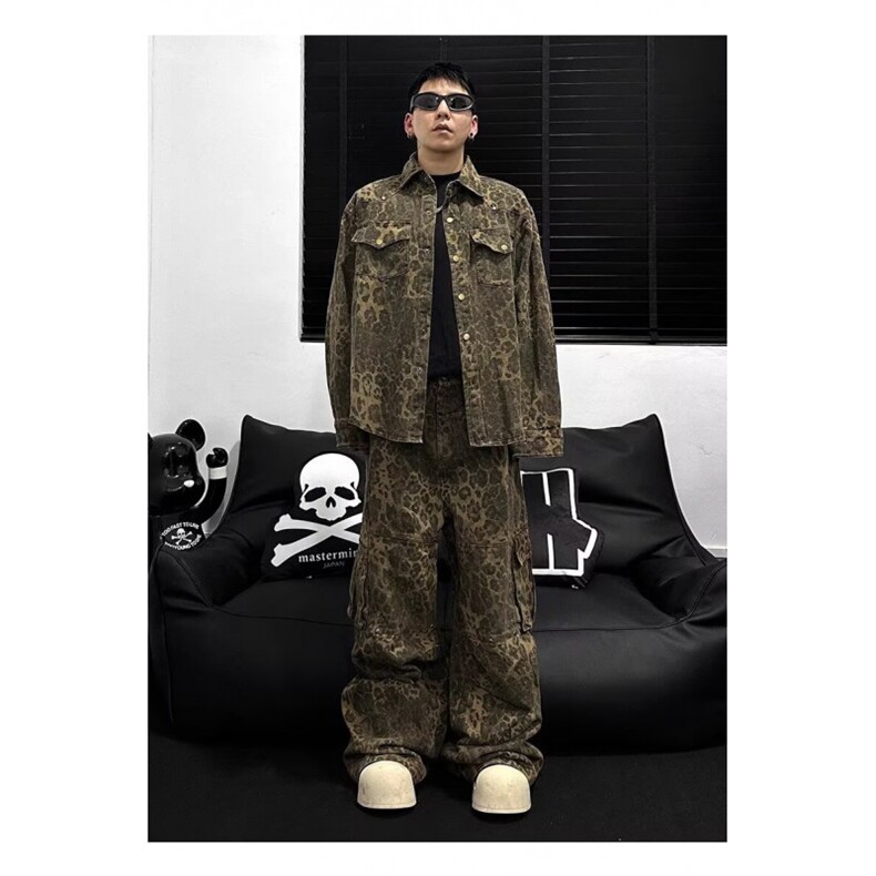 日系百搭原宿气质时尚牛仔套装新款简约慵懒文艺潮流流行ins,男装休闲套装,星座506A