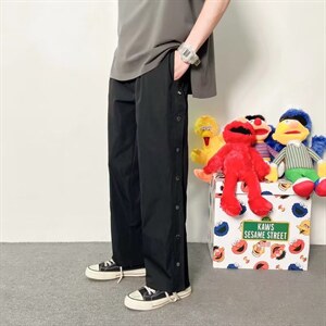 男秋季新款港风休闲裤排扣裤K2001P30图片
