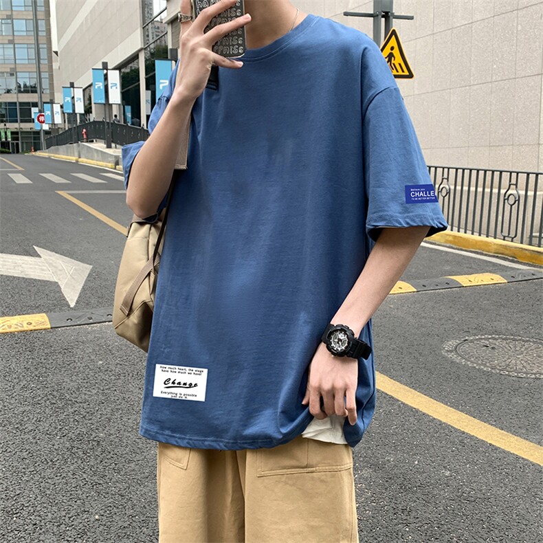 DX17062-P20纯棉短袖t恤男大码半袖打底衫宽松体恤衫港风,男装T恤,电商A040