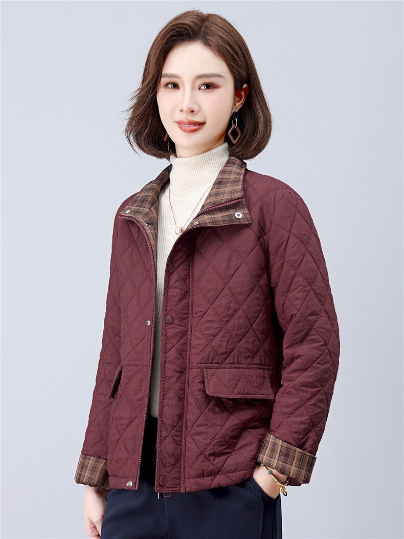 长期现货妈妈装夹棉厚外套女短款2026秋冬薄棉棒球服洋气轻薄棉服,女装短外套,璐依舞