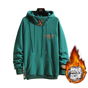 8XL-M 2023冬季新款加绒加厚连帽卫衣男宽松慵懒风280斤可穿控98图片