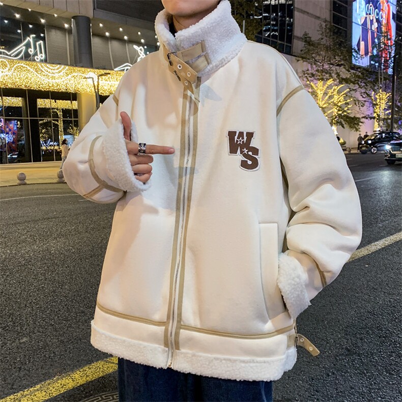 M8137-P89美式复古麂皮绒棉服男冬季羊羔毛棉衣外套,男装棉衣,星座1501-1