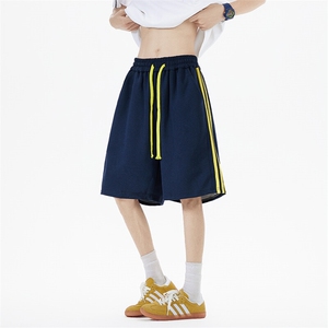 抖音得物高品质二开 重磅华棉 夏季三条杠织带短裤休闲运动五分裤图片