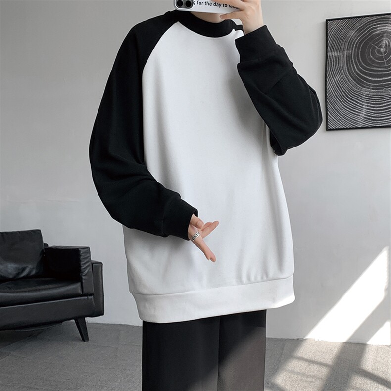 8XL-M280g重磅插肩半高领长袖t恤男打底德绒卫衣DR001特P27加绒37,男装T恤,电商B312