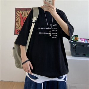 夏季新款短袖t恤港风宽松潮流短袖男A210-A8302-P25控38图片