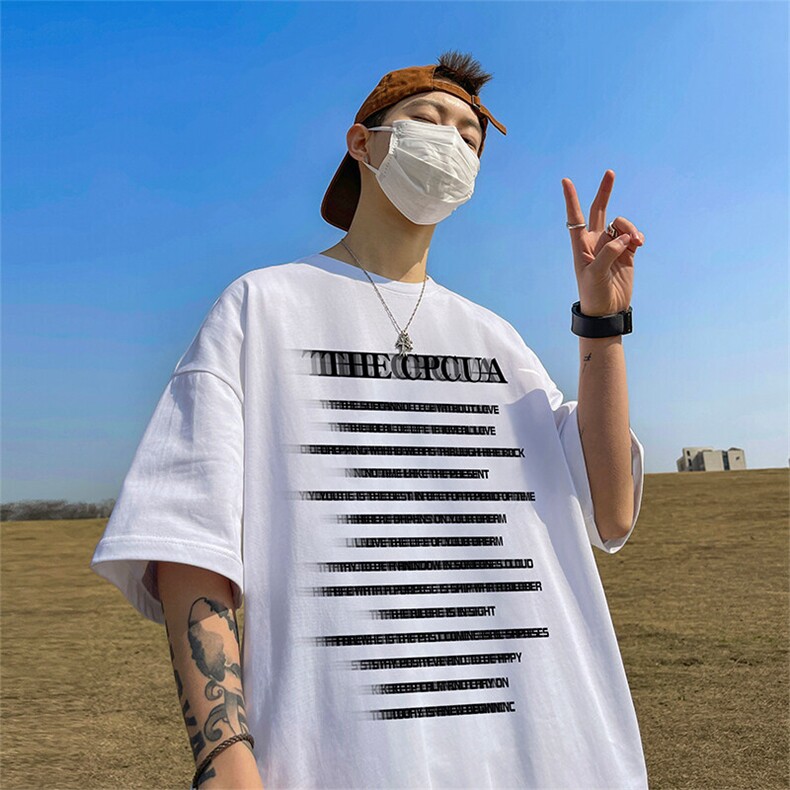 抖音得物二开现货供应220克夏装重磅美式高街宽松短袖t恤MT95,男装T恤,电商A486-1