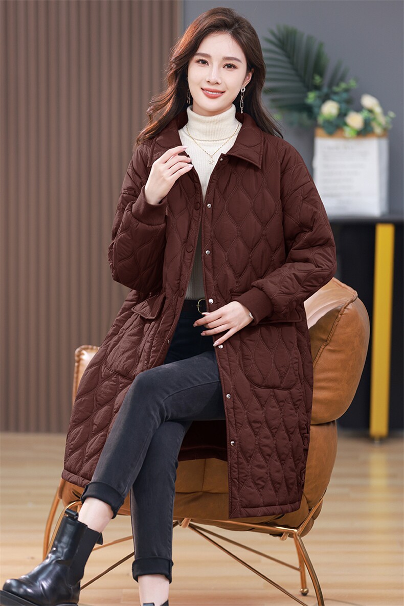 时尚保暖女士长款棉服修身显瘦冬季外套,女装棉衣/棉服,文熹诺