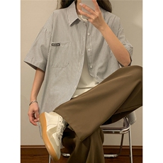 中性夏装2026新款短袖衬衫夏季薄半袖衬衣男女装半袖外套HK14-P43，男装T恤，电商A233-1