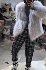 洋气上档次下摆斜角白貉编织皮草外套，女装皮草，L·H·X