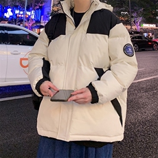 秋冬港风连帽时尚棉衣袖章宽松加厚冬季外套MY9308P-95，男装棉衣，电商A128