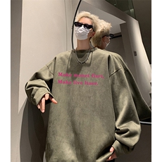 抖音得物供货提供视频秋冬重磅美式麂皮绒圆领卫衣JY324，男装卫衣，电商A486