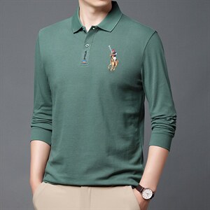 2023年新款男士长袖T恤POLO衫P45,男装Polo衫,电商D223-1