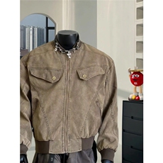 现货春季新品复古宽松哈灵顿外套夹克男装美式807-3-JK95-P88，男装夹克，星座807-3