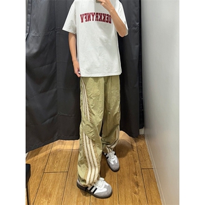 港风 大码宽松速干裤直筒裤休闲裤长裤A014-DY25086-P50控68图片
