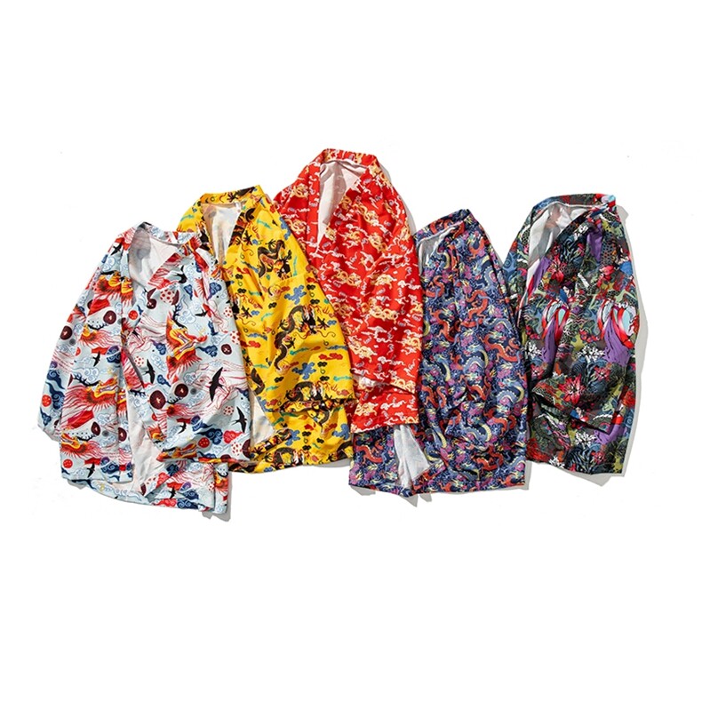 白底平铺图夏大码新中式防晒服薄外套情侣开衫道袍汉服F20/P40，男装防晒衣，钱塘713