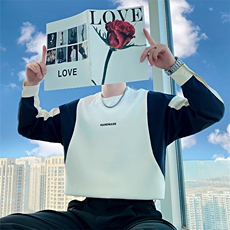 AW187/特P88控118秋季社会小伙设计感字母拼接撞色百搭卫衣男，男装卫衣，星座305B-1