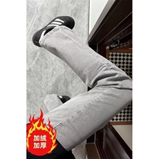 美式灰色直筒加绒男潮牌cIeanfit水洗复古长裤子K7055-1#P45网图，男装卫衣，电商B245