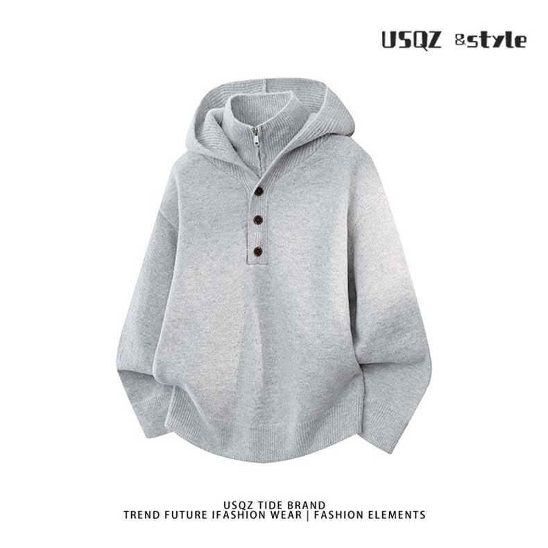 美式慵懒风假两件连帽针织衫男宽松毛衣情侣潮MZ1033-P73,男装针织衫/毛衣,星座412-3