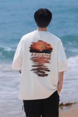 XY5468-TP35控价48夏季新款港风烫钻宽松圆领短袖T恤男中袖上衣，男装T恤，电商A102-1