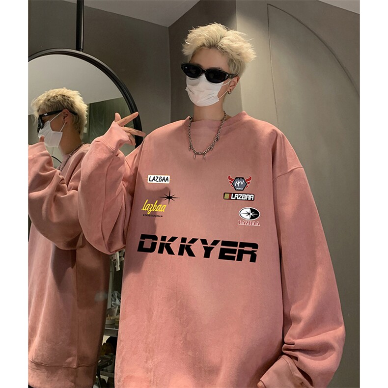 抖音得物供货 提供视频 秋冬重磅美式麂皮绒圆领卫衣 JY388图片