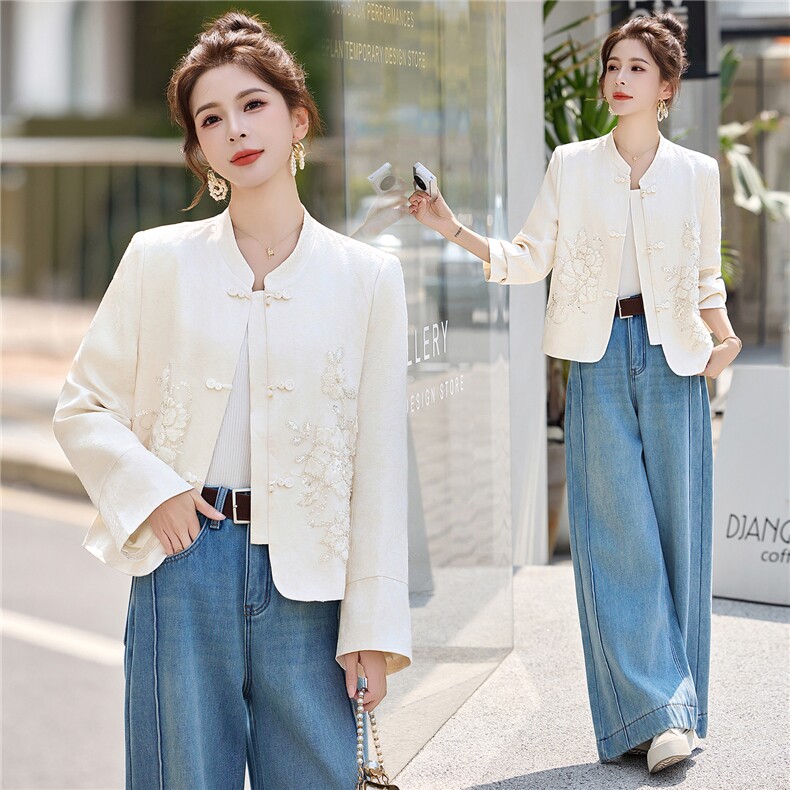 中式小香风提花短款外套女春秋2026新款洋气百搭减龄G风上衣外套，女装短外套，意芙