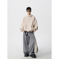 8XL-M美式重磅连帽卫衣大码结构设计拼接上衣秋季外套WY9106特P50，女装短外套，电商B238
