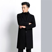 X1802新款毛呢大衣男韩版羊毛外套长款商务主推货足可加棉P175图片