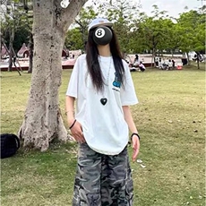 万针全刺绣工艺抖音得物高品质260克重磅纯棉双纱美式高街短袖T恤，男装T恤，电商A486